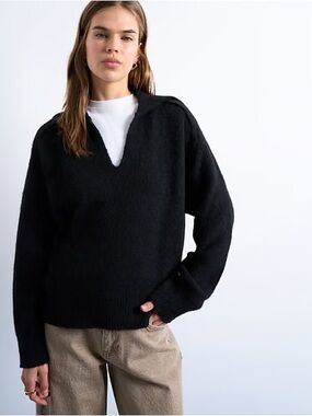 Top Shop Collar Women's Pull Over Sweatshirt
